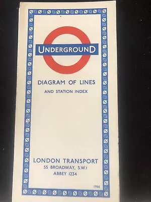London Underground Tube Map August 1966 (866/2378Z/500M(R) • £10