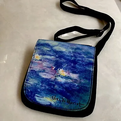 Galleria Enterprises MONET Water Lilies Cross Body Cloth Bag 2 Departments NWOT • $18