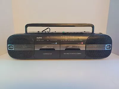 Vintage 1988 Sanyo MW 707 Dual Cassette AM FM Radio Boom Box  • $20