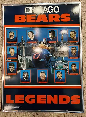 Chicago Bears Legends 1990 Vintage Poster 11 Players Spotlighted 14.5  X 19.5  • $69.95