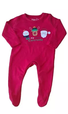 Baby Christmas Baby Grow My First Christmas Up To 1 Month Red F&F • £3.50