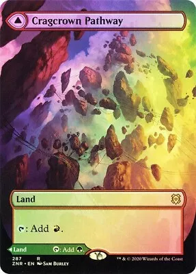 1x NM Foil Borderless Cragcrown Pathway \ Timbercrown Pathway - Zendikar Rising • $7.55