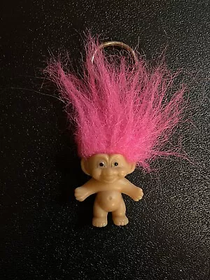 Vintage Russ Troll Key Chain Doll Pink Hair 1” • $5