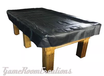 9' Fitted Pool Billiard Snooker Table Cover Heavy Duty Naugahyde Black • $69.94