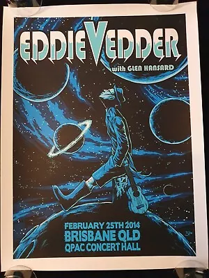 Vintage Original Eddie Vedder ( Pearl Jam ) Poster - QPAC Show 25 February 2014 • $100