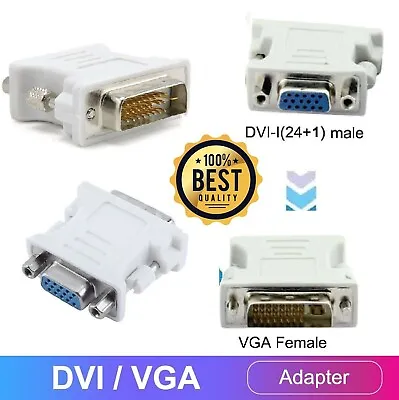 $7.99 • Buy DVI-D Digital Dual Link 24+1 To VGA  Adapter Male To Female PC Computer Monitor