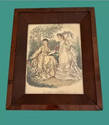 La Mode Illustree Gilquin Fils. ImpParis Fashion Art Framed Etching Hand Colored • $19.99