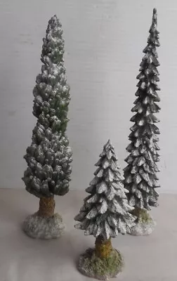 Department 56 Snow Village Accessories Pencil Pines Set Of 3 Trees #5246-9 • $16.95