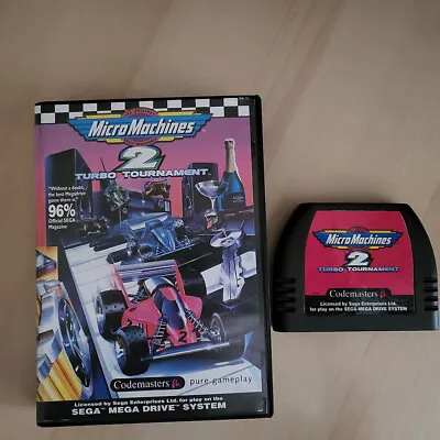 £16 • Buy Sega Mega Drive Game Micro Machines 2 Turbo Tournament Boxed Manual Certs Invite