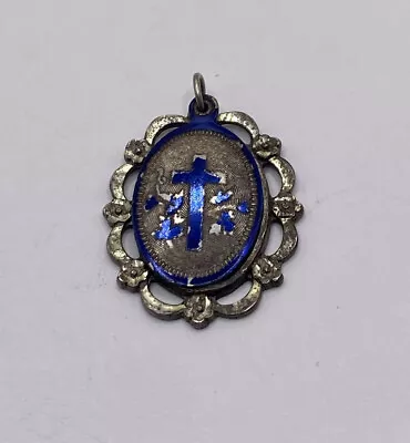 Antique Sterling Silver St Mary Medal Pendant  • $19.99