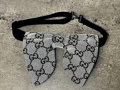 Vintage Style Oversized Bow Tie 70’s Black Monogram • $25