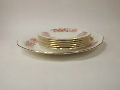 Colclough Wayside Bone China Plate Set One Serving Plate And Six Side Plates • £20