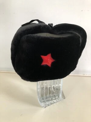 £4.99 • Buy Russian Faux Fur Trapper Hat With Soviet Badge And Cossack Flaps - M