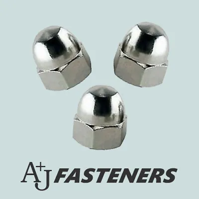 Dome Nuts Zinc - Metric M6 M8 M10 M12 M16 Capped Acorn Hex Steel Bzp Din 6334 • £2.30