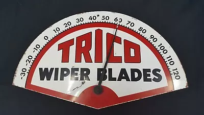 Vintage Trico Wiper Blades Metal Sign Thermometer • $730