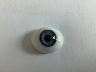 £11.25 • Buy SOLID GLASS EYES OVAL FLAT BACK 22mm Blue Reborn Doll.
