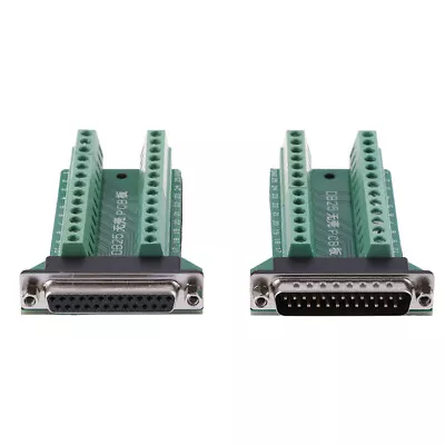 $7.56 • Buy DB25 D-SUB Female 25Pin Plug Breakout PCB Board 2 Row Terminals Connector  B-ml