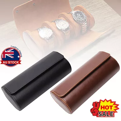 Travel WatXD Storage Box Portable Vintage Leather WatZO Roll Display Case PouKJ • $25.96