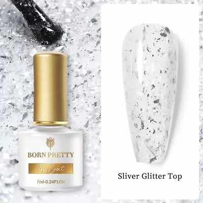 £2.87 • Buy BORN PRETTY XMAS Sequins Nail Gel Polish Glitter Super Top Coat Soak Off UV LED