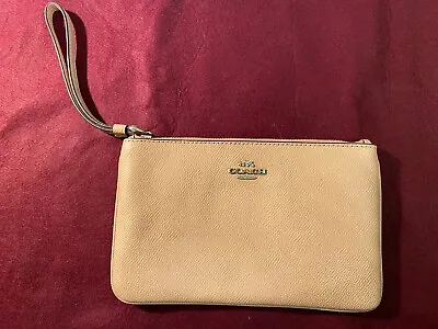 Coach Beige Leather Purse With Carry Strap • £30