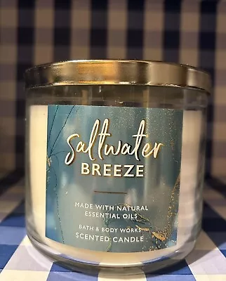 BATH & BODY WORKS 3-Wick Scented Candle 14.5 Oz. SALTWATER BREEZE. New. 🌊 • $6