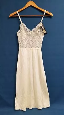 Vintage Vassarette NOS Lace Bodice Cream Full Slip Dress Sz 32 Satinessence NWT^ • $17.99