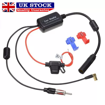 Stereo Aerial DAB AM FM Radio Car Antenna Amplifier Splitter Signal AMP Booster • £8.49