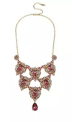 Miriam Haskell Pink Stone Cluster Drama Bib Necklace • $25