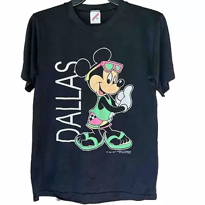 Vintage Disney Mickey Mouse Dallas 90s Retro Beach T Shirt M Single Stitch • $24.99