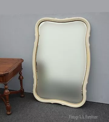 Vintage French Provincial Lane Furniture Style Yellow W Gold Trim Wall Mirror • $375