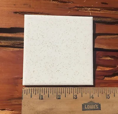 1 Ea Vintage Ceramic Wall Tile 4 1/4  White Gold Speckle Reclaimed Glossy 4x4 • $5.85