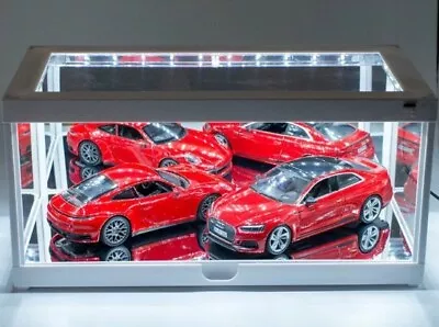 Car Display Case Acrylic White LED Light 1/18 Model Toy Diecast Motor US Cabinet • $86.99