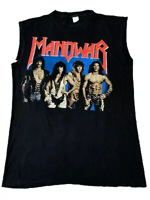 T-shirt Xl Manowar  Kings Of Metal World Tour 1989  Vintage Rare • $115