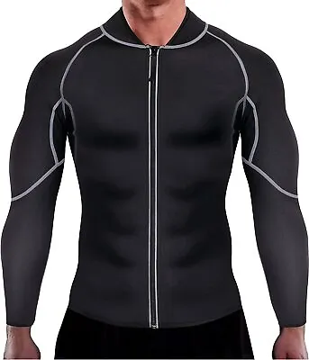$26.99 • Buy Men Exercise Sweat Hot Shirt Sauna Suit Neoprene Slimming Sports Body Shaper