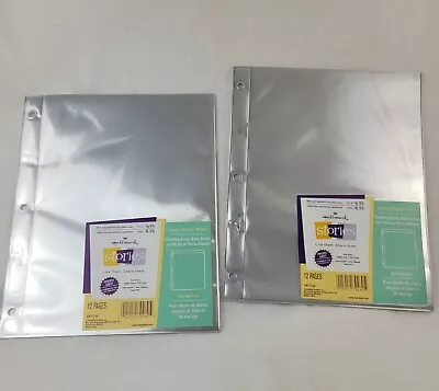 Sealed 2 Packs 12 Each Hallmark Single Pocket Refill Pages Photo Safe 3-Ring • $9.95