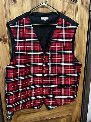 Vesuvio Napoli Men's Size XL Plaid Button Front Vest Christmas Size 5XL • $22.97