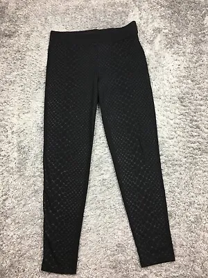 Simply Vera Wang Leggings Womens Size Large Black Print Stretch 27  Inseam • $12.88