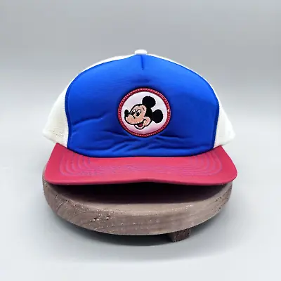 Vintage Mickey Mouse Disney Snapback Trucker Hat Mesh Patch Cap 80's • $19.99