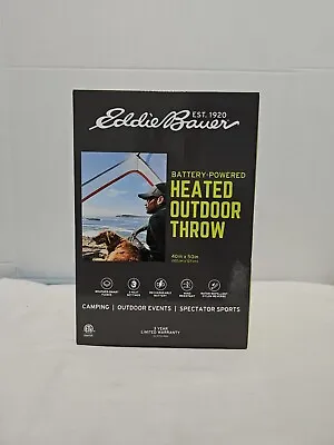 Eddie Bauer | Portable Heated Throw BLACK Blanket-Rechargeable Lithium Battery • $69.99