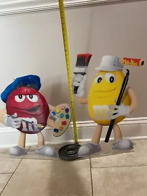 M&M Chocolate Candy Store Display Characters Red & Yellow 2D Acrylic Figures  • $220