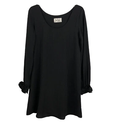 $25.90 • Buy VaVa By Joy Han Womens Dress S Shift Long Sleeve Round Neck Lined Black Small
