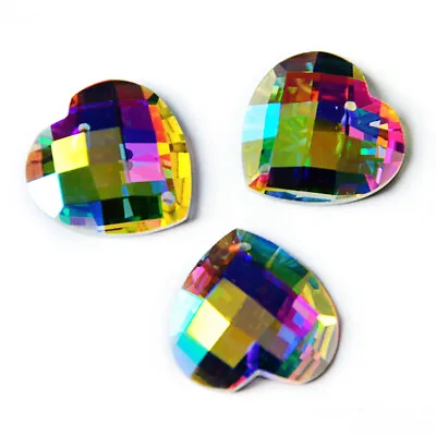 2201TH Heart AB Crystal Strass Sew On Stones Glass Flatback Sewing Rhinestones  • $5.60