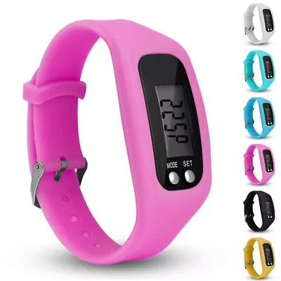 Adults Kid' Step Count Activity Tracker Fitness Sport Watch Wrist Pedometer LCD • $11.99