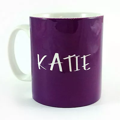 Purple Personalised With Any Name Gift Mug Cup Present Lover Colour Wear Plum • £8.99