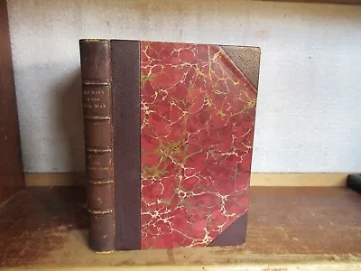 Old THE ATLANTIC COAST Leather Book 1885 NAVY IN CIVIL WAR BATTLES IRONCLAD MAPS • $0.99