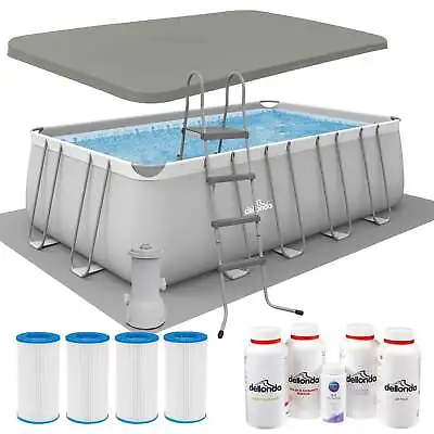 Swimming Pool 18ft 549x305cm XXL Steel Frame Above Ground & Accessories • £794.98