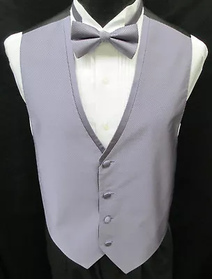 Men's Jean Yves Diamond Fullback Tuxedo Vest & Tie Formal Wedding Prom Discount • $11.95