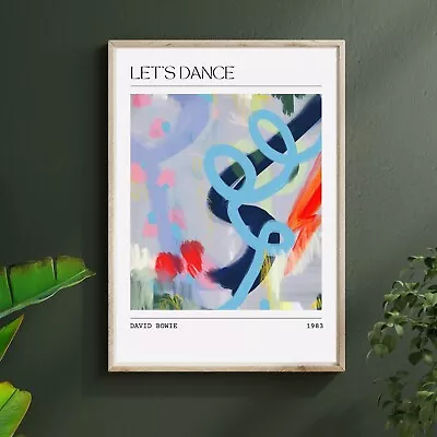 Bowie Lets Dance Abstract Painting Art Print | 80s Music Poster | Original Gift • £30