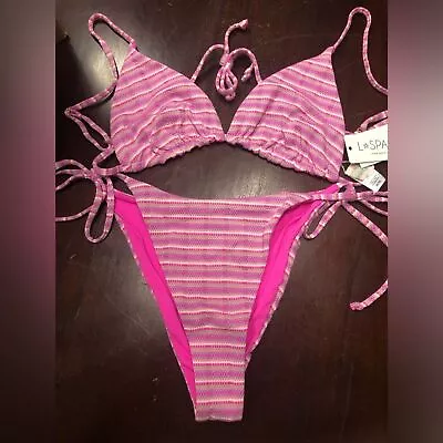 NEW L*Space FULL SET Textured Electric Pink Brittany Top + Lennox Bottom Classic • $72
