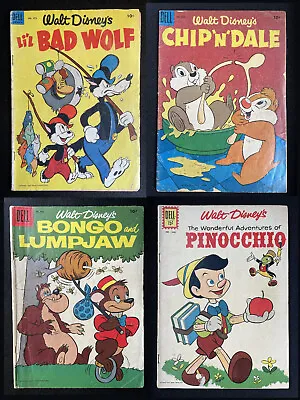 $19.95 • Buy FOUR COLOR #473 636 706 + 1203 Dell Brer Rabbit Pinocchio Golden Age Disney Lot!